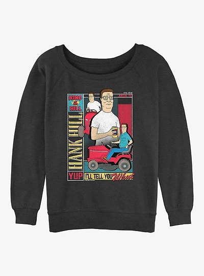 King Of The Hill Hank Collage  Womens Slouchy Sweatshirt
