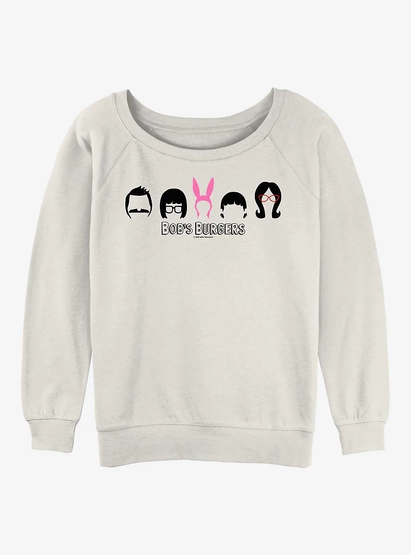 Bob's Burgers Family Hair Lineup Womens Slouchy Sweatshirt