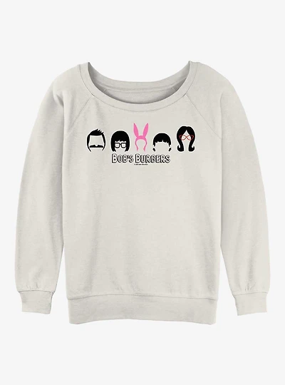 Bob's Burgers Family Hair Lineup Womens Slouchy Sweatshirt