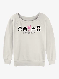 Bob's Burgers Family Hair Lineup Womens Slouchy Sweatshirt