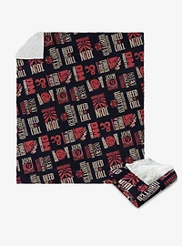 Dungeons & Dragons D&D Pattern Silk Touch Sherpa Throw Blanket