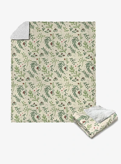 Mistletoe Silk Touch Sherpa Throw Blanket