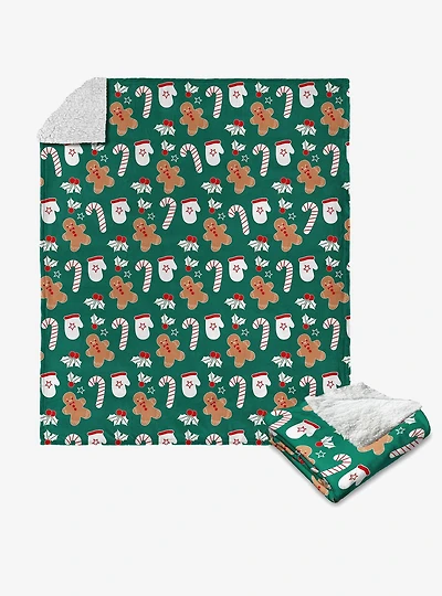 Christmas Pattern Silk Touch Sherpa Throw Blanket