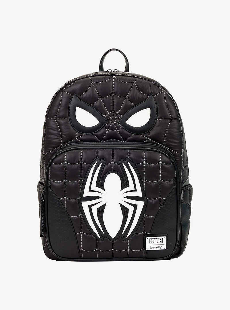 Loungefly Marvel Spider-Man Black & White Suit Quilted Figural Backpack