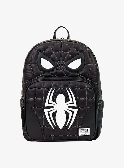 Loungefly Marvel Spider-Man Black & White Suit Quilted Figural Backpack