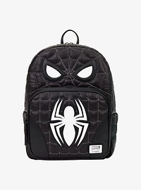 Loungefly Marvel Spider-Man Black & White Suit Quilted Figural Backpack