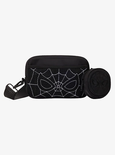 Loungefly Marvel Spider-Man Black & White Suit Sling Bag with Coin Purse