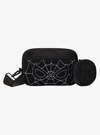 Loungefly Marvel Spider-Man Black & White Suit Sling Bag with Coin Purse