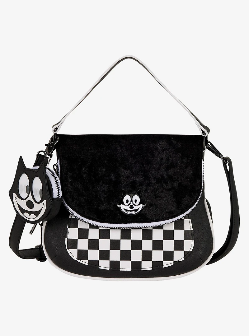 Loungefly Felix the Cat Checkered Crossbody Bag with Coin Purse