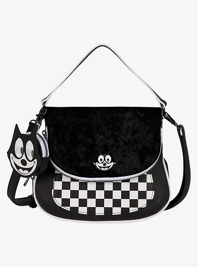 Loungefly Felix the Cat Checkered Crossbody Bag with Coin Purse