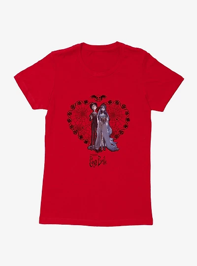 Corpse Bride Spiderweb Heart Portrait Womens T-Shirt