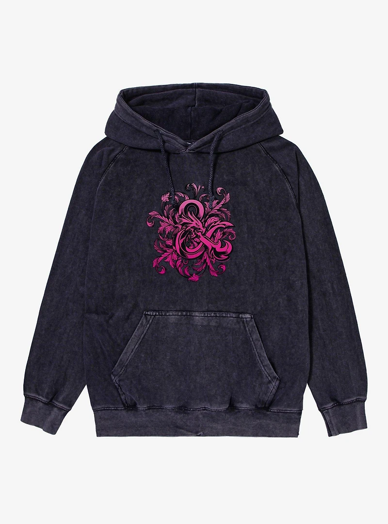 Dungeons & Dragons Magenta Ampersand Logo Mineral Wash Hoodie