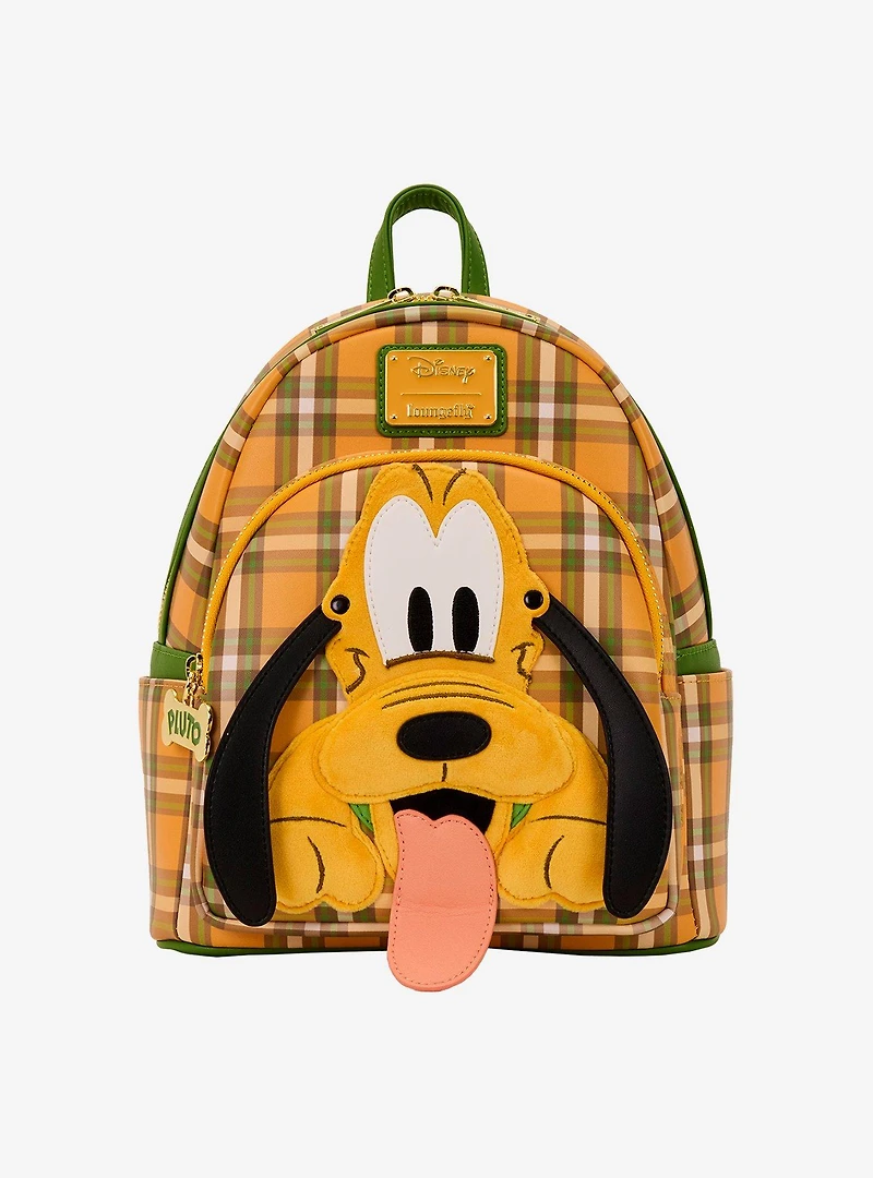 Loungefly Disney Pluto 95th Anniversary Plaid Mini Backpack