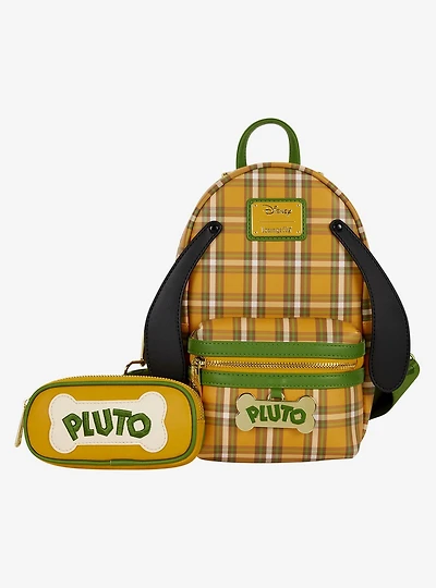 Loungefly Disney Pluto 95th Anniversary Plaid Crossbody Sling Bag with Coin Purse