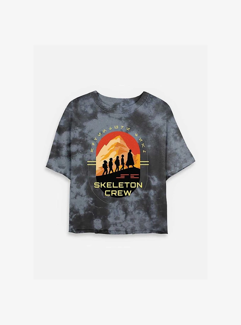Skeleton Crew Group Silhouettes Tie Dye Crop Womens T-Shirt