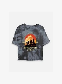 Skeleton Crew Group Silhouettes Tie Dye Crop Womens T-Shirt