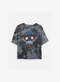 Skeleton Crew Kids And Ship Tie Dye Crop Womens T-Shirt