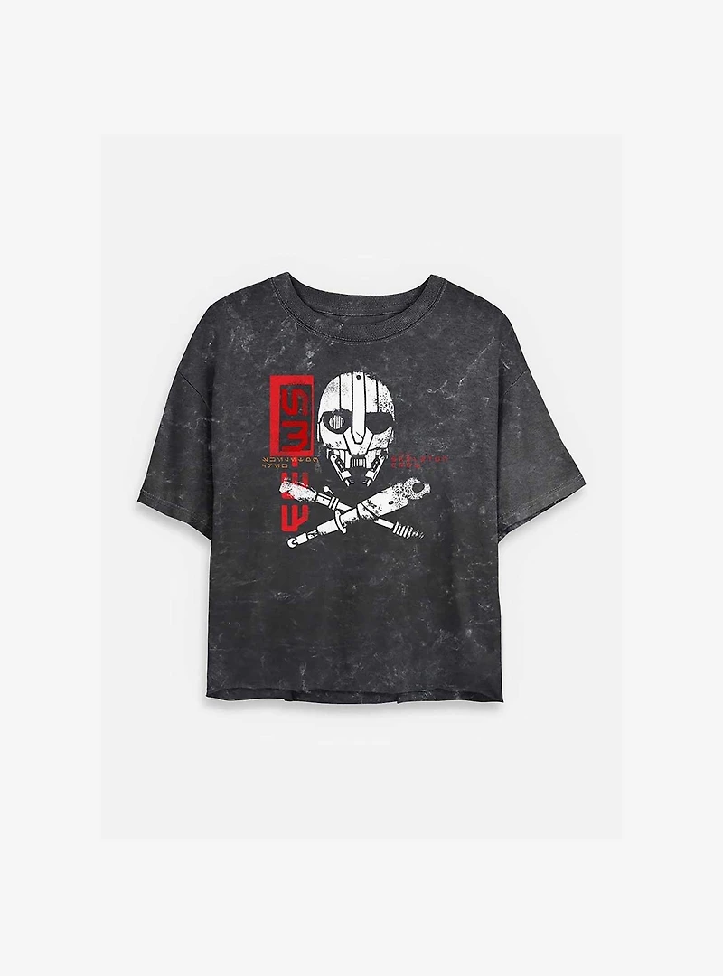 Skeleton Crew SM 33 Mineral Wash Womens Crop T-Shirt