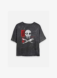 Skeleton Crew SM 33 Mineral Wash Womens Crop T-Shirt