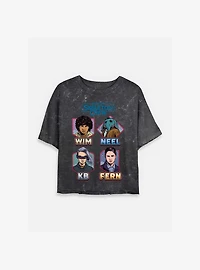 Skeleton Crew Names and Mineral Wash Womens Crop T-Shirt