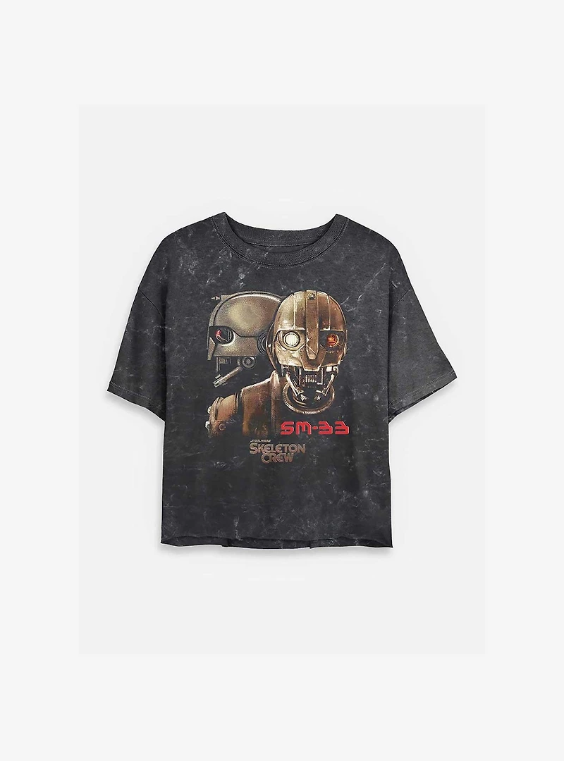 Skeleton Crew Samie Thirtythree Mineral Wash Womens Crop T-Shirt