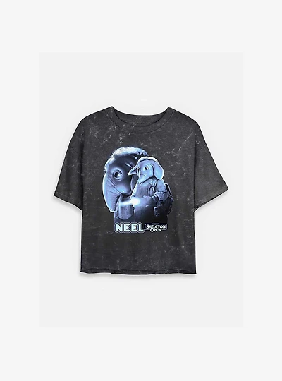 Skeleton Crew Neel Heroic Mineral Wash Womens Crop T-Shirt