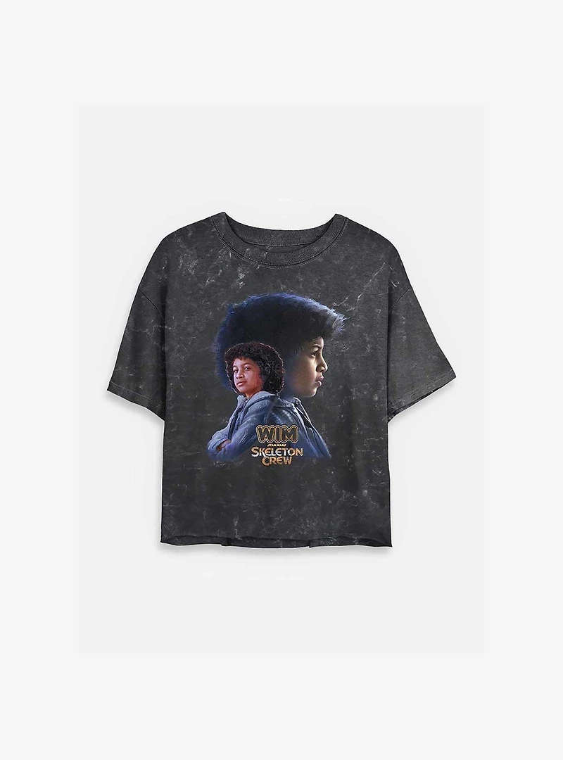 Skeleton Crew Just Wim Mineral Wash Womens Crop T-Shirt