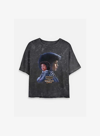 Skeleton Crew Just Wim Mineral Wash Womens Crop T-Shirt