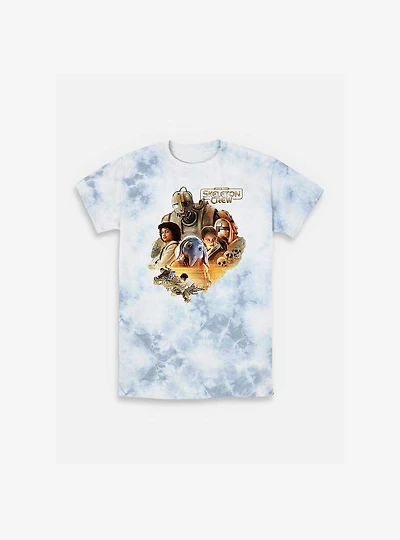 Skeleton Crew Cool Blue Tie-Dye T-Shirt