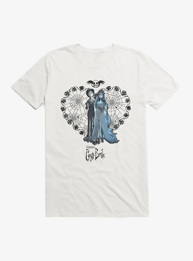 Corpse Bride Spiderweb Heart Portrait T-Shirt
