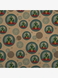 Elf Snow Globe Kraft Wrapping Paper