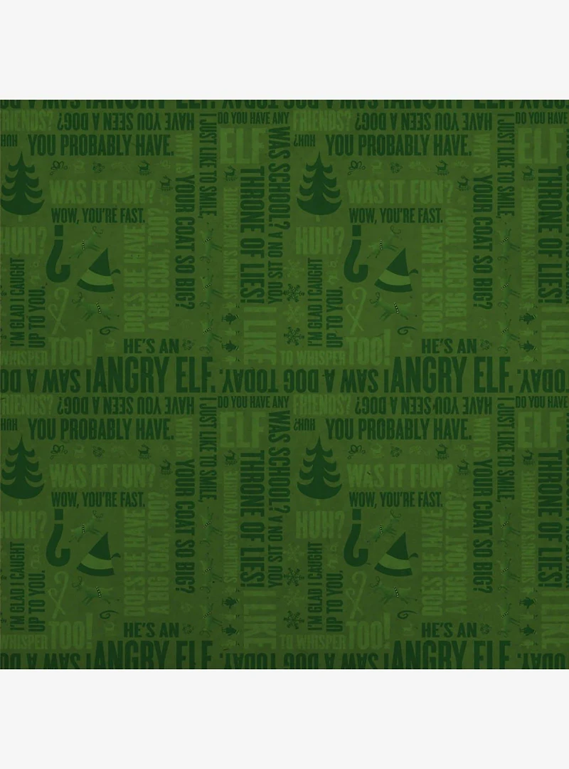 Elf Movie Quotes Repeating Pattern Kraft Wrapping Paper
