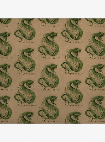 Harry Potter Slytherin Watercolor Crest Kraft Wrapping Paper
