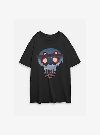 Skeleton Crew Kids And Ship Womens Oversized T-Shirt