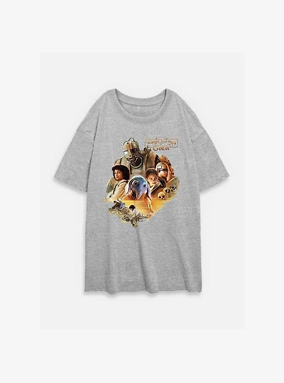 Skeleton Crew Cool Blue Womens Oversized T-Shirt
