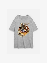 Skeleton Crew Cool Blue Womens Oversized T-Shirt