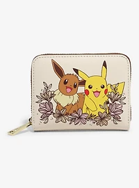 Loungefly Pokémon Pikachu & Eevee Floral Zip Wallet — BoxLunch Exclusive