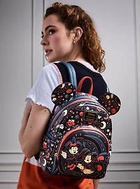Loungefly Disney Mickey & Minnie Halloween Ears Glow-in-the-Dark Mini Backpack - BoxLunch Exclusive