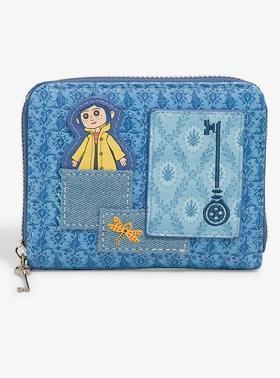 Coraline Patchwork Denim Accordion Wallet — BoxLunch Exclusive