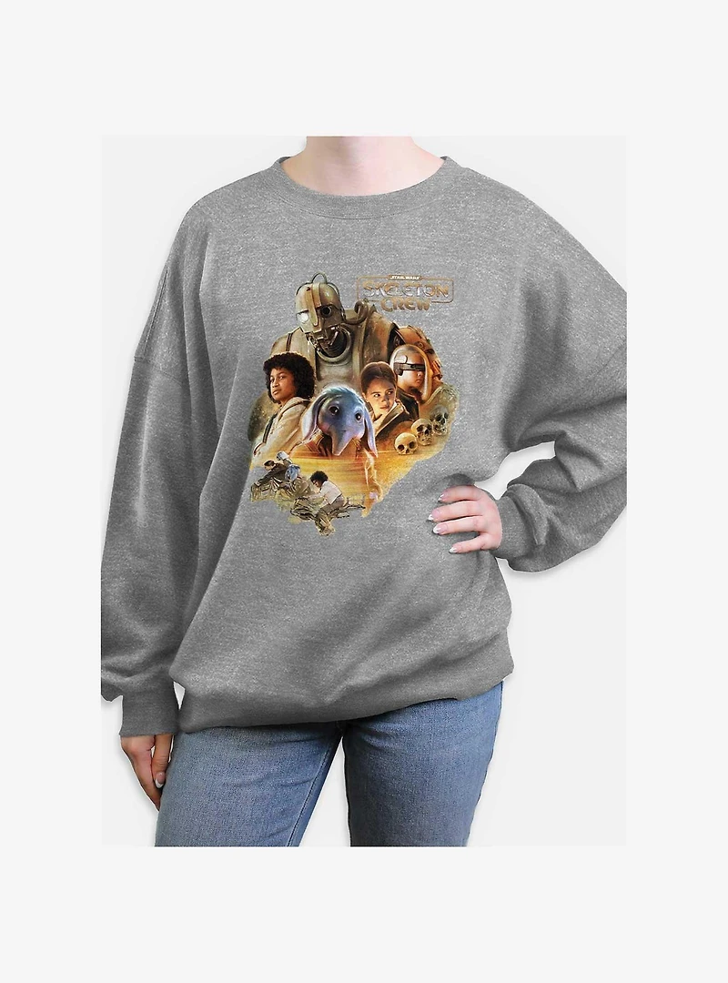 Skeleton Crew Cool Blue Womens Oversized Sweatshirt