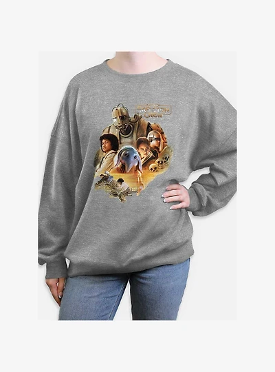 Skeleton Crew Cool Blue Womens Oversized Sweatshirt