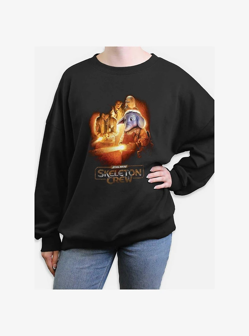 Skeleton Crew Elephant Light Vision Womens Oversized Sweatshirt