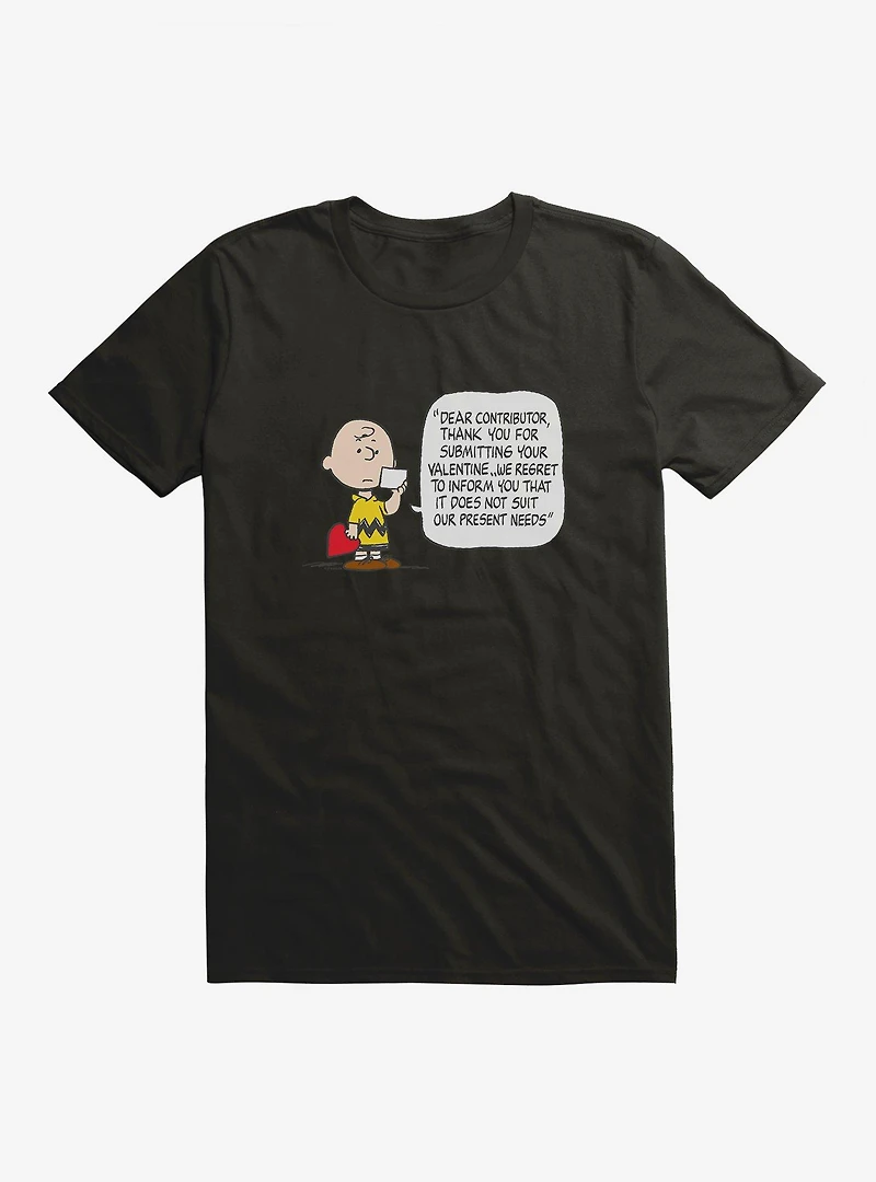 Peanuts Charlie Brown Valentine's Day Card Submission T-Shirt