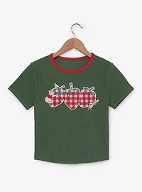 Disney Winnie the Pooh Strawberry Gingham Women's Baby Tee — BoxLunch Exclusive