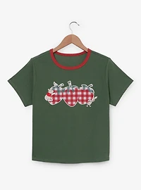 Disney Winnie the Pooh Strawberry Gingham Women's Plus Baby Tee — BoxLunch Exclusive