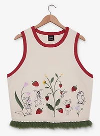 Disney Winnie the Pooh Floral Strawberry Women's Plus Cropped Tank Top