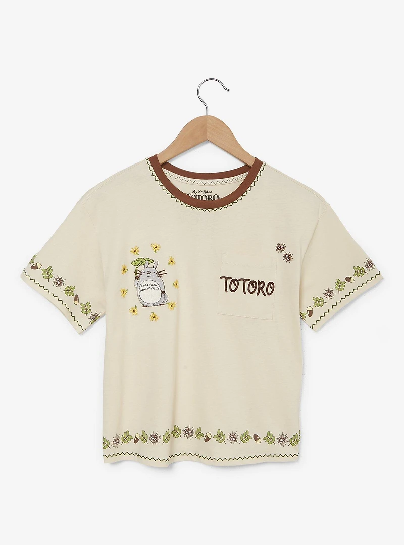 Studio Ghibli® My Neighbor Totoro Floral Women's Plus Cropped T-Shirt - BoxLunch Exclusive
