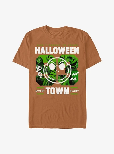 Disney The Nightmare Before Christmas Halloweentown Collage Garment Dye T-Shirt