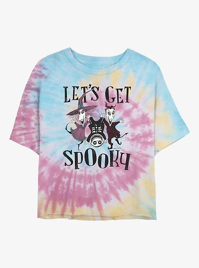 Disney The Nightmare Before Christmas Get Spooky Tie Dye Crop Womens  T-Shirt
