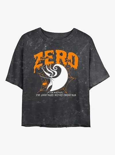 Disney The Nightmare Before Christmas Collegiate Zero Mineral Wash Womens Crop T-Shirt